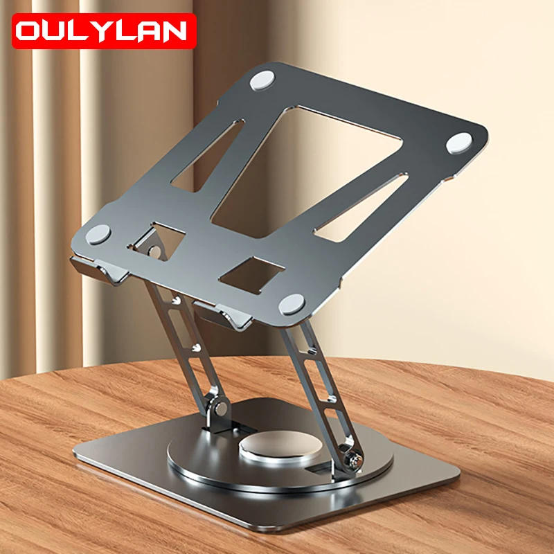 

360° Rotate Laptop Stand Notebook Tablet Bracket Cooling Portable Desktop Aluminum Alloy Foldable Lift Bracket Laptop Desk