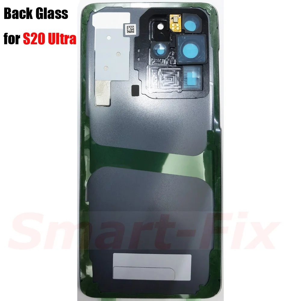 (OEM) Back Cover with Camera Lens Adhesive Stickers Small Parts Assembly For SAM-20 Ultra S20U 5G Rear Glass Case