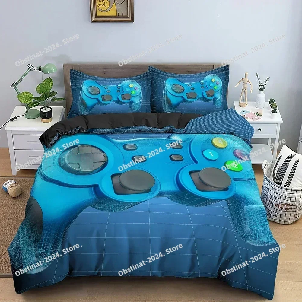 3D Game Console Pattern Bedding Sets Neon Contrast Color Handle Printing Duvet Cover Comforter Bedding Sets Quilt Covers