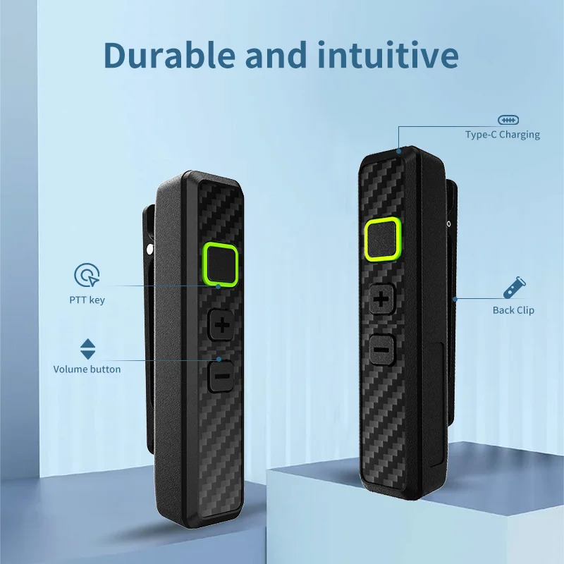 UNIKOO Walkie Talkie with Earphone UK20 Collar Clip Portable FM Handsfree Two Way Radio Communication Equipment Radio for Cafe