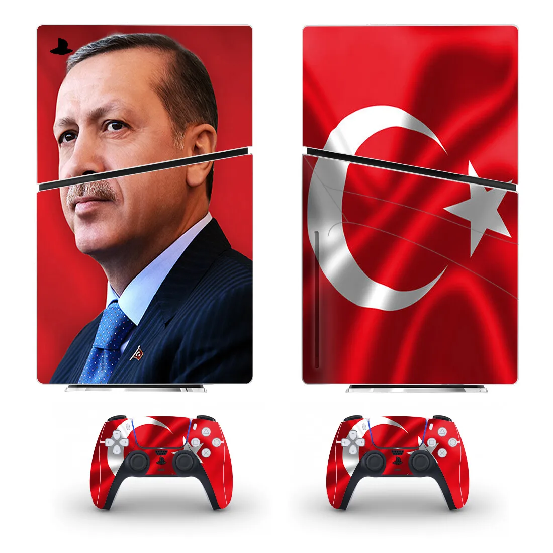 Turkey National Flat PS5 Slim Disc Skin Sticker Decal Cover for Console and 2 Controllers New PS5 Slim Disk Skin Sticker Vinyl