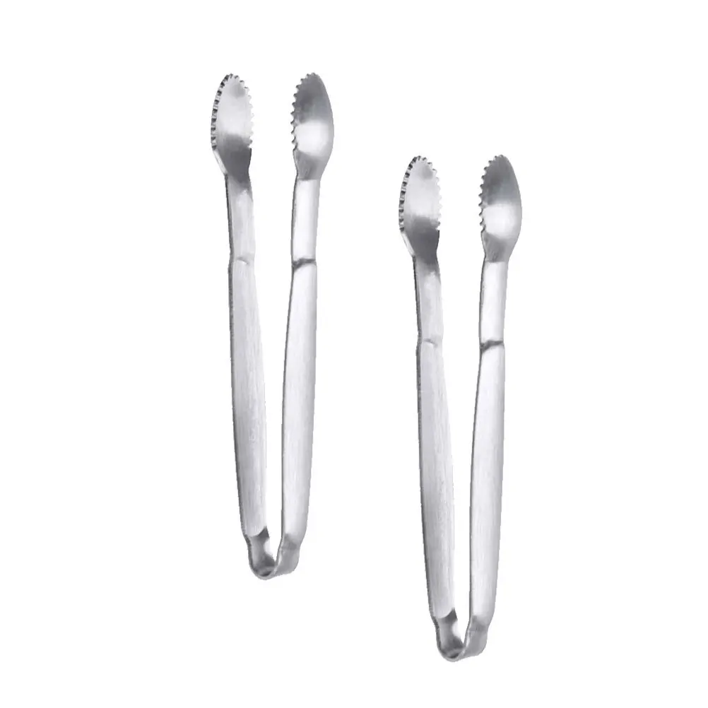 

2pcs Stainless Steel Thickened Ice Multi-Functional Food Serving Clip For Sugar Cube Cheese Bacon Kitchen Tools