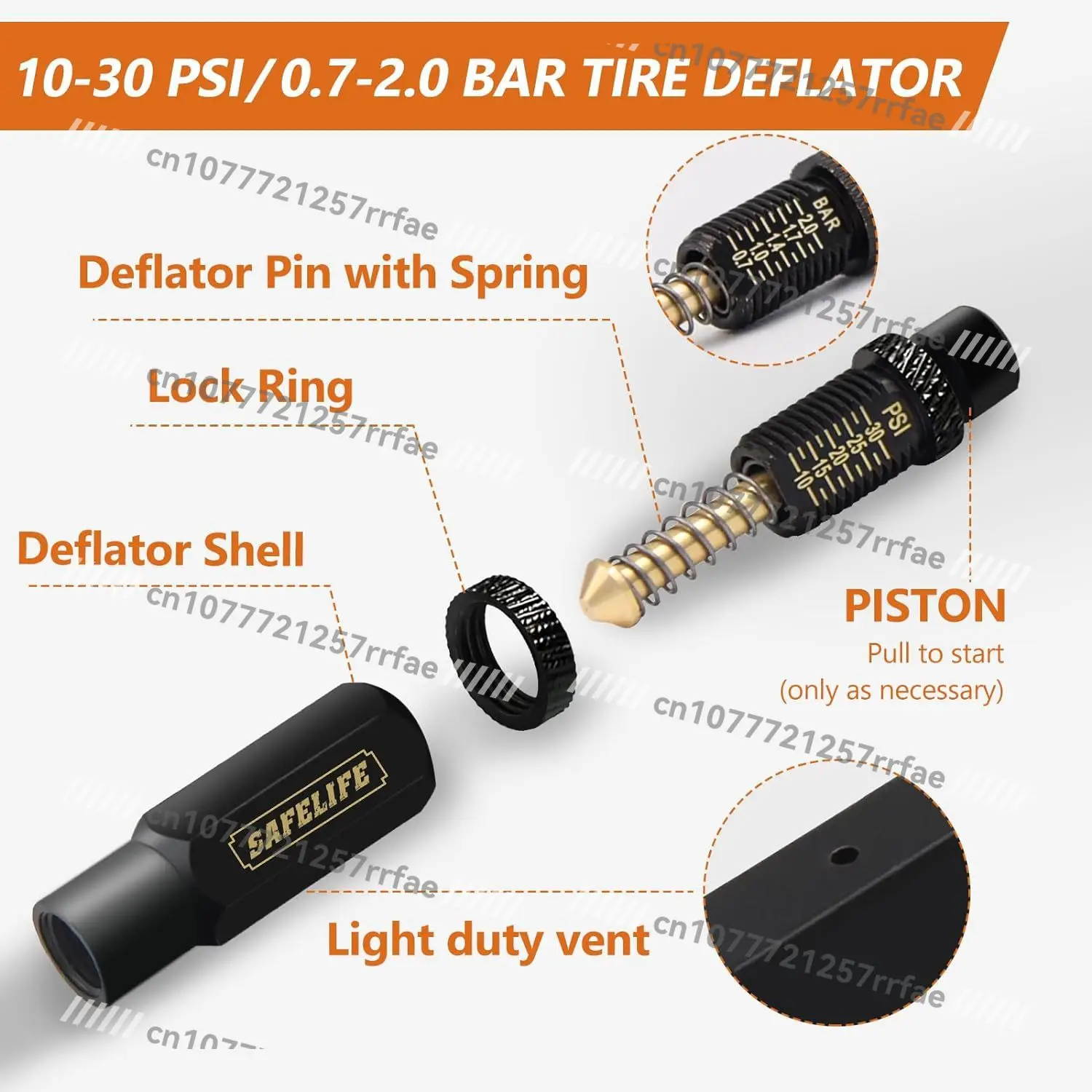 

Automatic Tire Deflator, 10-30 PSI/0.7-2 BAR Adjustable Tire Deflator Kit