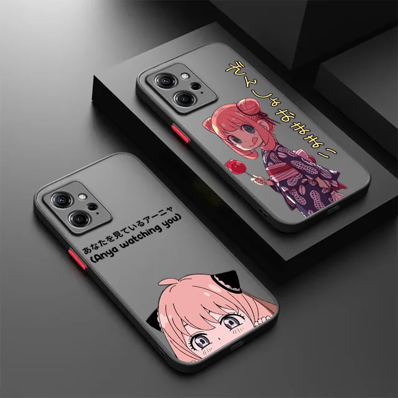 

S-Spy G-Game Anya F-Forger Cartoon Frosted Translucent For Redmi Note 13R 13 12 12S 12T 11 11T 11E 10 Pro Plus 5G Soft