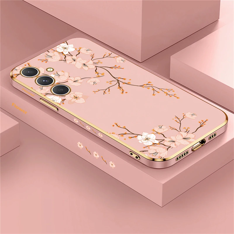 A15 Painting Pattern Case For Samsung Galaxy A55 A35 A25 A24 A53 A52 A34 A33 A32 A73 A72 A54 Soft Silicone Flowers Phone Cover