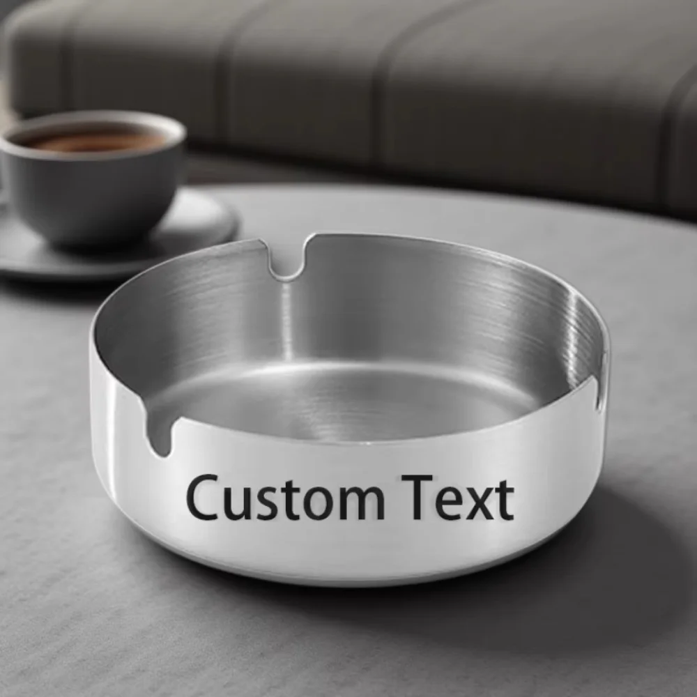 

Custom Thickened Stainless Steel Ashtray Windproof And Dropproof Easy To Clean Creative Personalized Office Home Decoration Gift