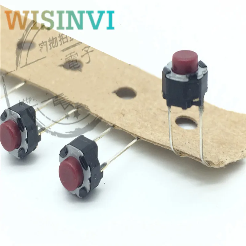 100PCS EVQ11G05R Touch Switch 6*6*5 2Pin Red Head Touch of a Button 6×6×5 2P Touch Switch ORIGINAL