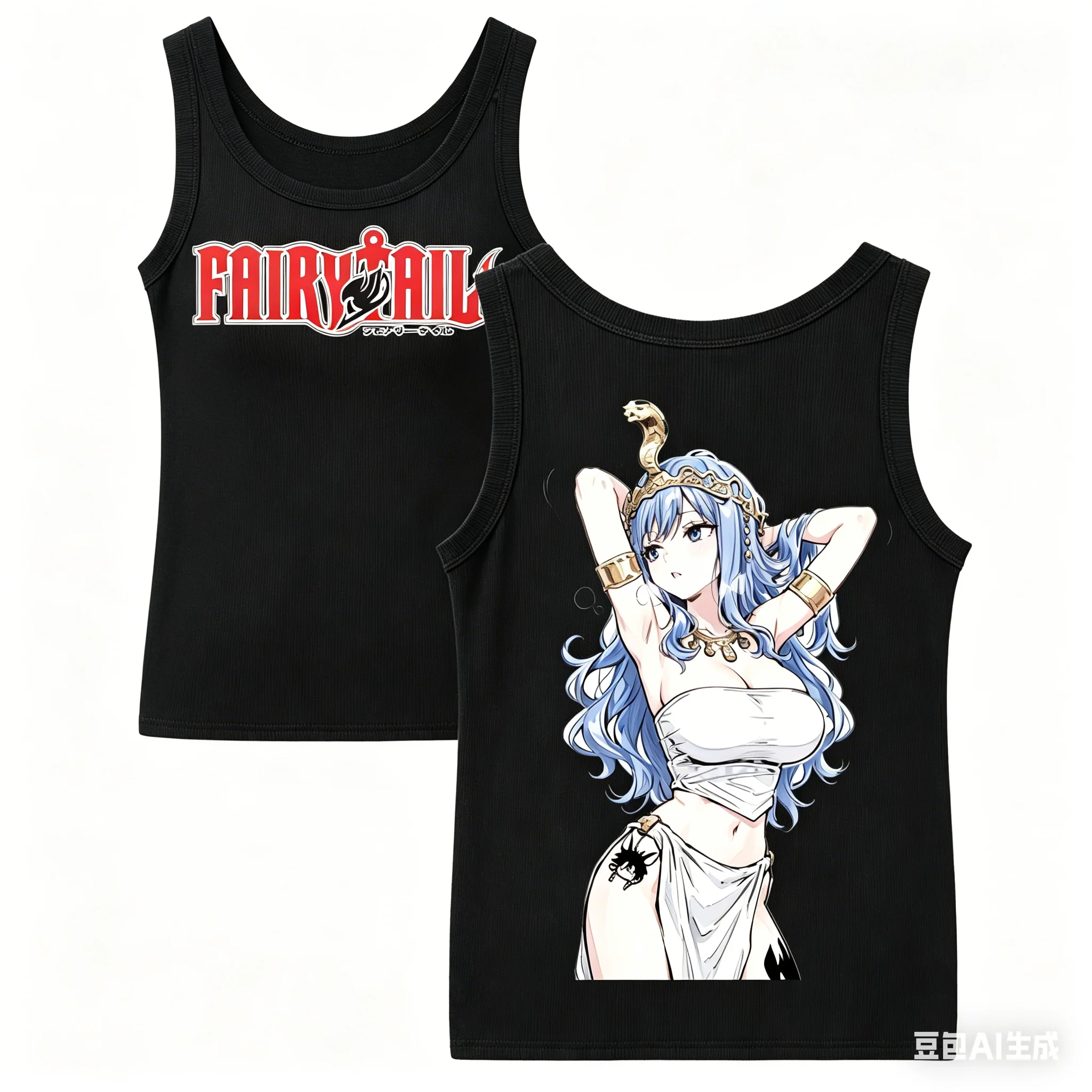 Fairy Tail Ribbed Tank personality Clothes New Model Anime T-shirt Plus Size Streetwear Trendy Y2k Short high quality Breathable