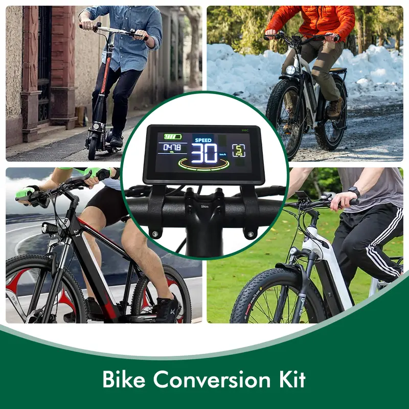 UART2 H6C Electric Bike Colorful LCD Bicycle Speedometer Display Meter 24V-60V Connection Plug Ebike intelligent  Mountain Bike - Image 4