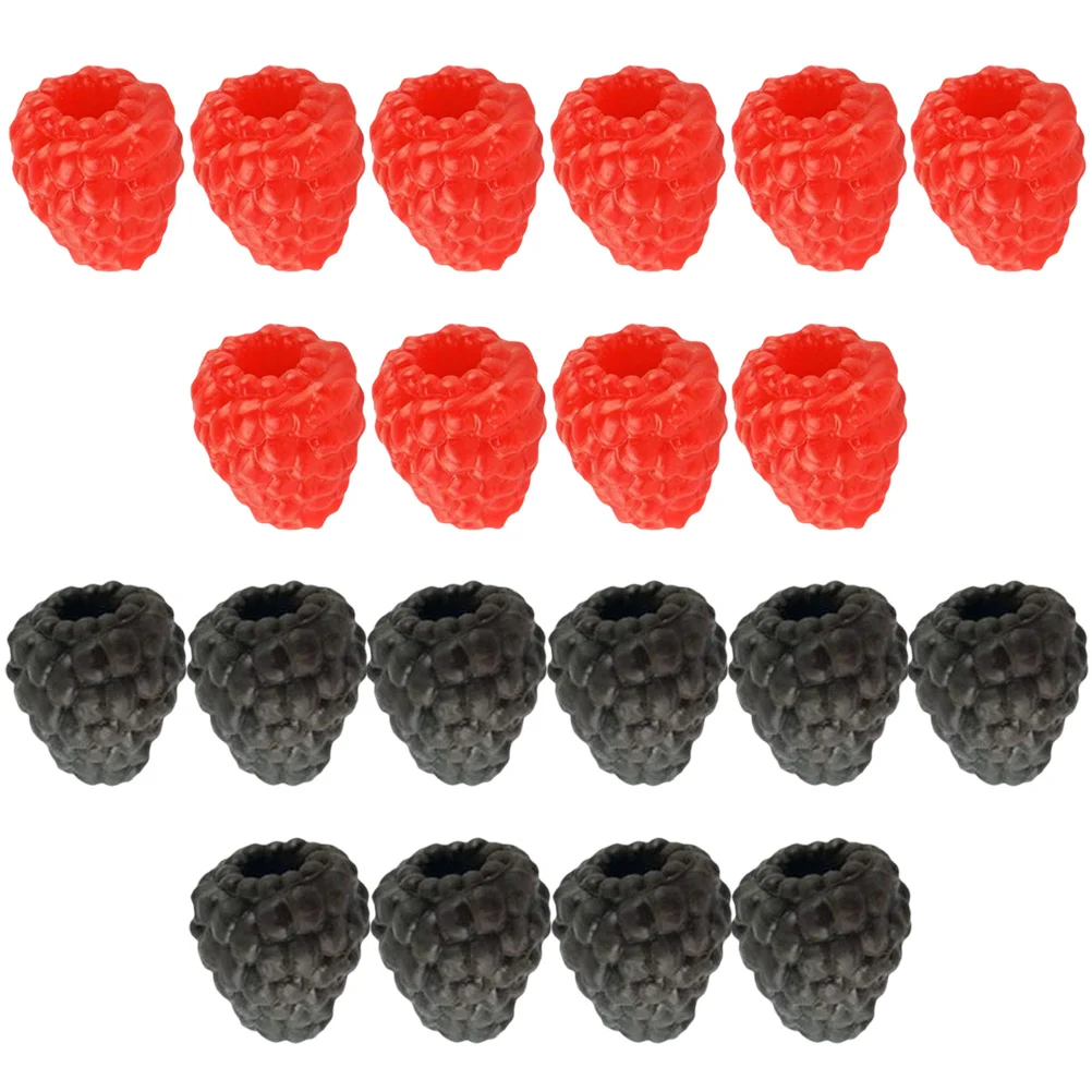 20 Pcs Simulation Raspberry Fruit Store Decoration Model Decorate Desktop Fake Pvc Display Models