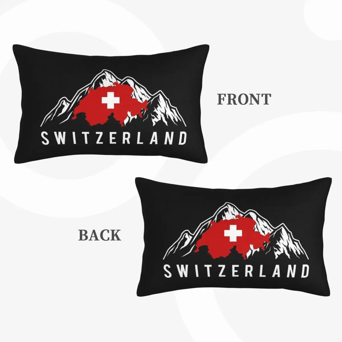 Swiss Switzerland Flag Rectangle Pillowcase Cushion Cover Decor Bedroom Bed Home Comfort Throw Pillow