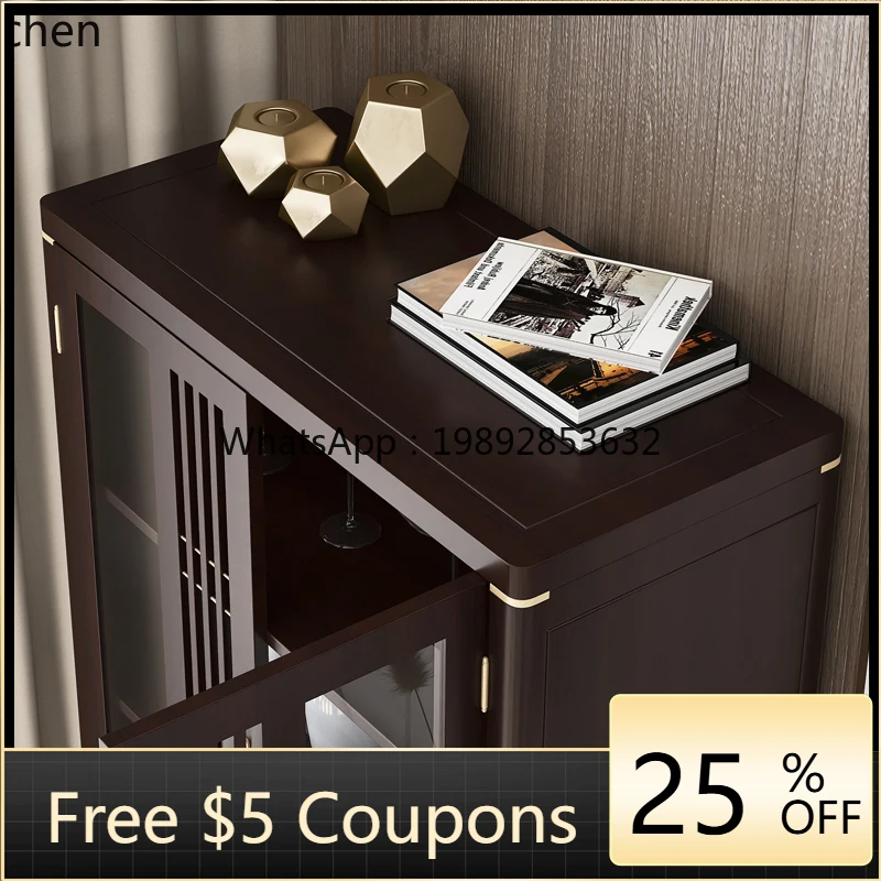 

wine cabinet all solid wood living room TV cabinet dining side integrated wall display cabinet