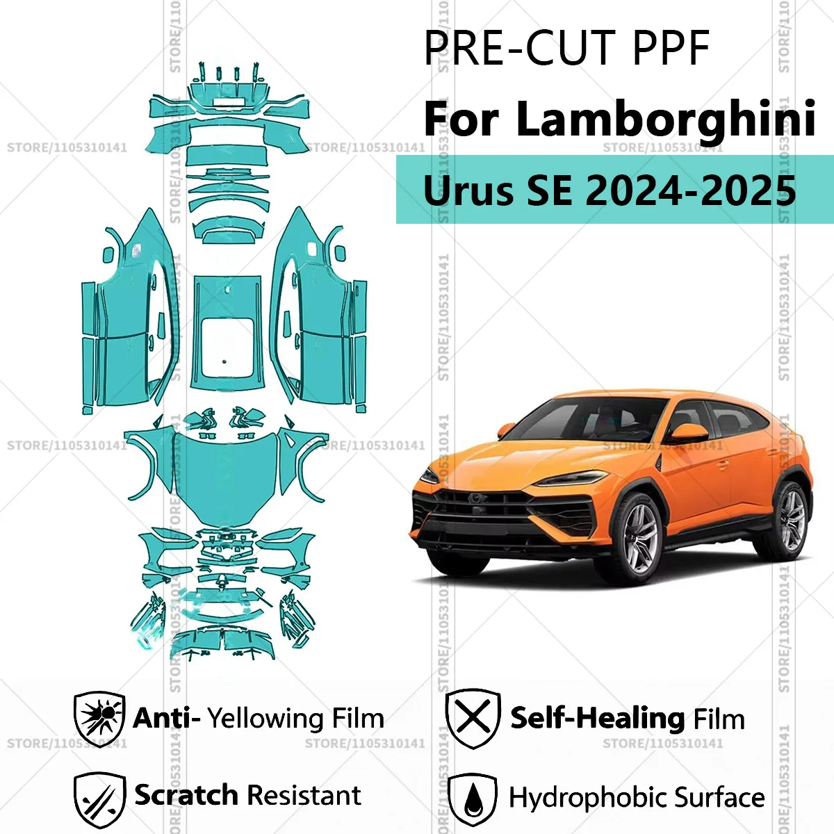 

Для Lamborghini Urus SE 2024-2025: Предварительно вырезанная прозрачная защитная пленка PPF для автомобиля, профессиональная автомобильная пленка PPF