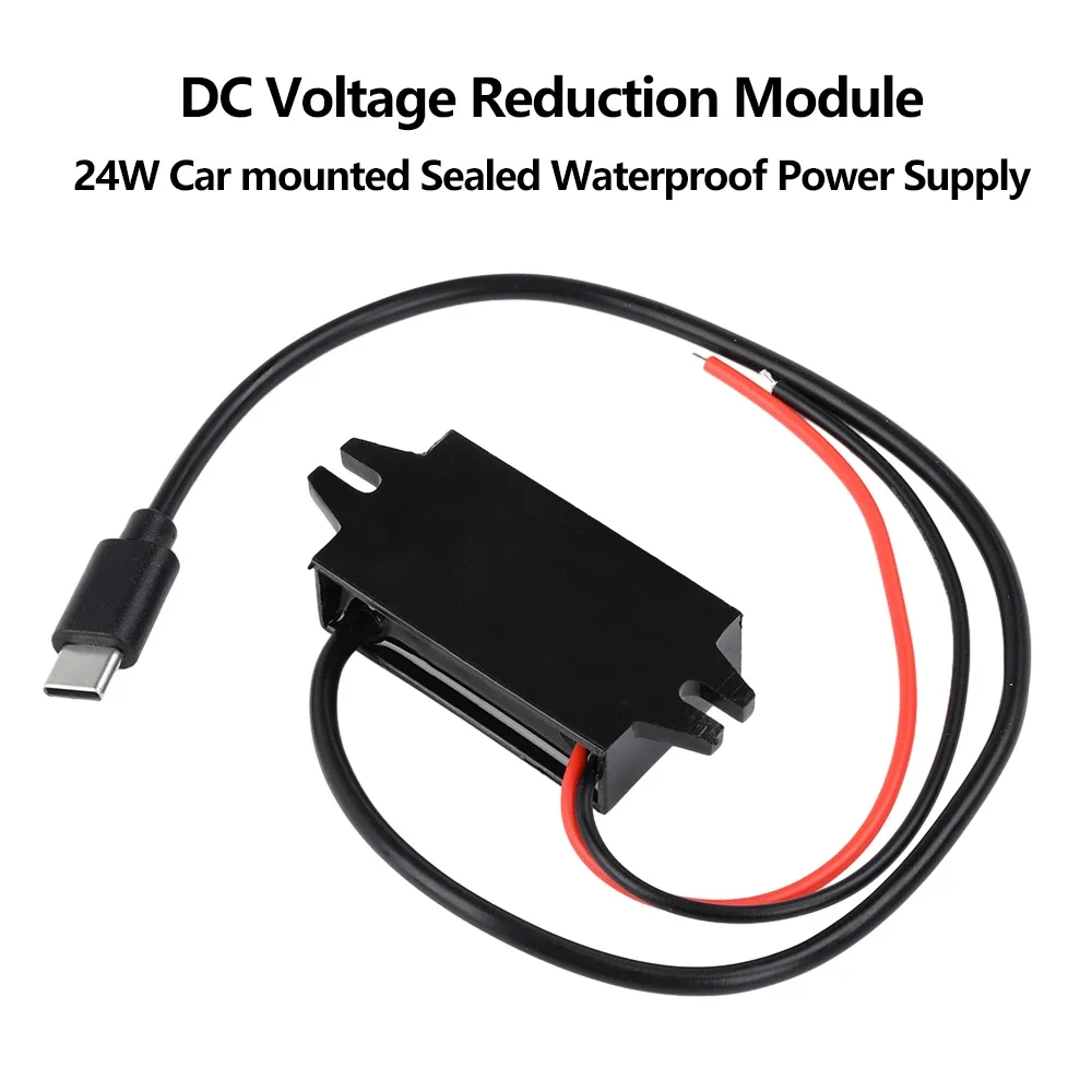 DC-DC 12V 24V zu 5V Auto-Abwärtswandler 24W Regler Netzteil Step-Down-Modul Montiertes Versiegeltes Wasserdichtes Netzteil Typ-C