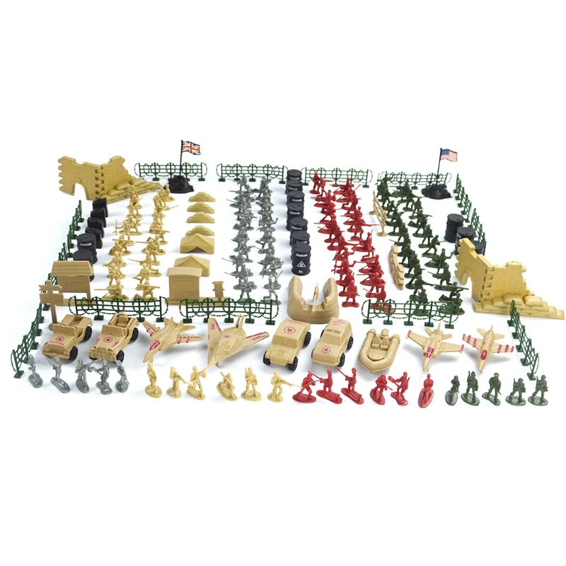 

260 Pcs/Set Simulation Static Soldier Figures Tank Artillery Building Blocks Model Mini Soldier Sand Table Accessories