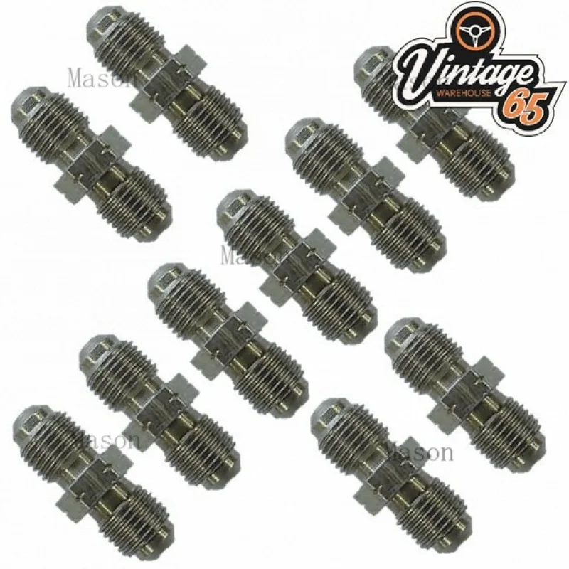 

R+ FOR 10 x Brake Pipe Joiners Connectors 10mm x 1mm 2 Way Inline Male For 3/16 Pipe