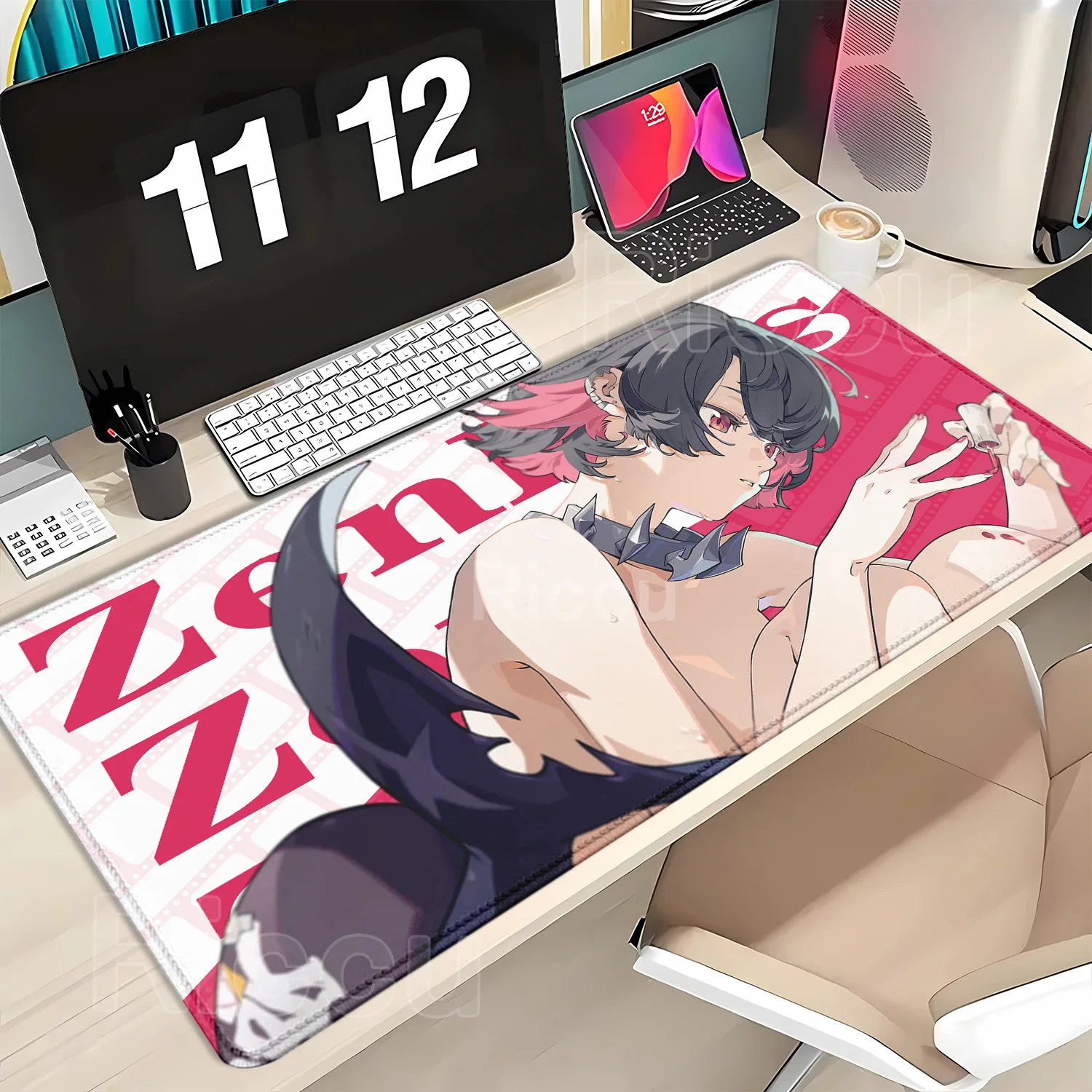 Mouse Pad ZZZ Gaming Nekomiya Mana Evelyn Yuzuha Anby Ellen Joe Zenless Zone Zero Keyboard Desk Mat Anime Girl overlock Mousepad