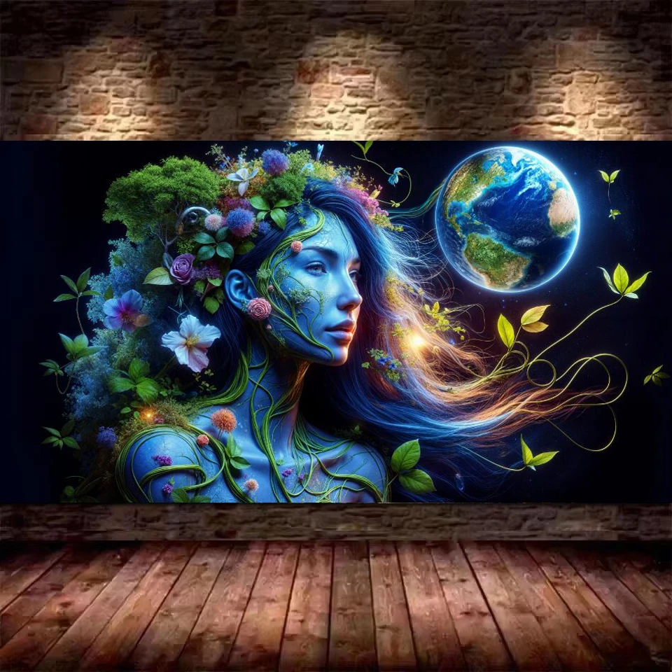 Earth And Fantasy Woman DIY Diamond Painting large size New 2025 Full Diamond Mosaic Embroidery Sale For Decor