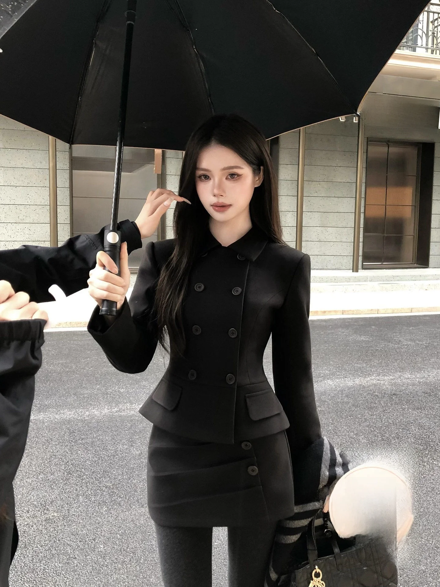 

Женский двубортный костюм Wahju Law Girl: приталенный комплект из двух предметов, модный дизайн с завышенной талией, смесь полиэстера, для офиса и повседневной носки