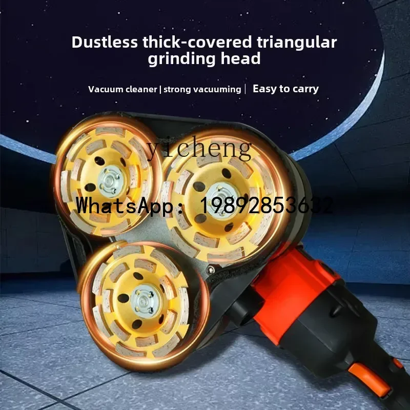B1 Handheld Three-head Clean Grinder Portable Floor Grinder Refurbishing Cement Floor