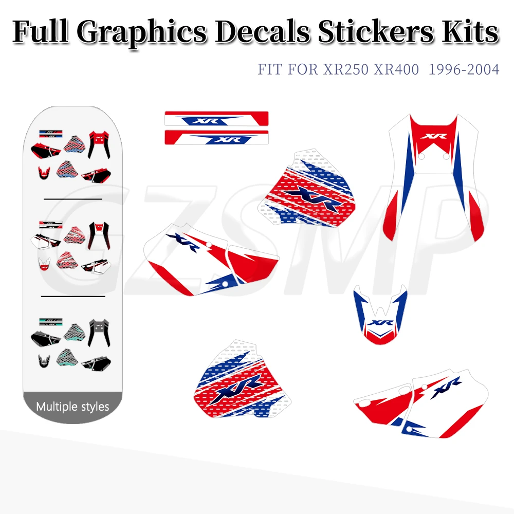 

Подходит для Honda XR 250 400 XR250 XR400 1996-2004 2003, обтекатель мотоцикла, фон, деко, графический комплект, наклейки, наклейки