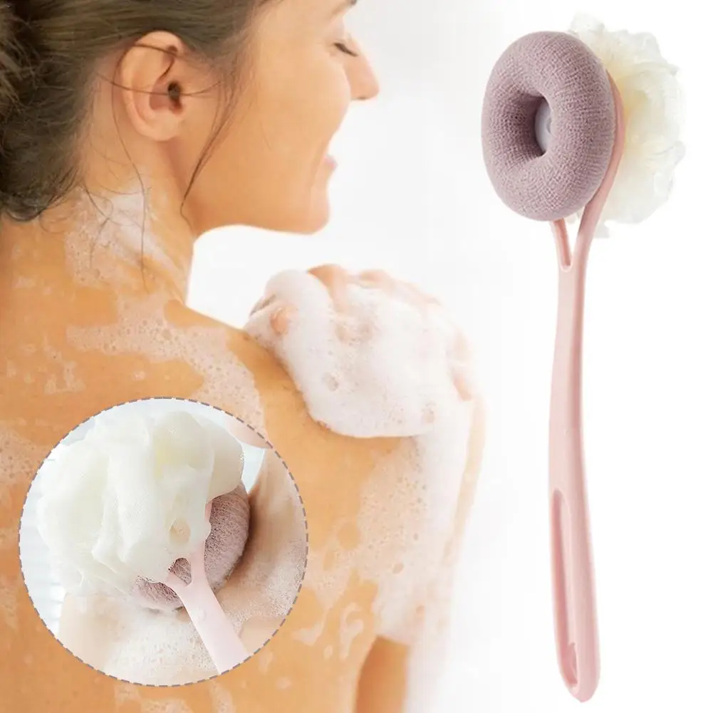 

Long Handle Foot Brush Shower Body Scrubber Soft Bristle Plastic Exfoliating Back Bath Tool Dual Sided Cleaning Remove Dead Skin