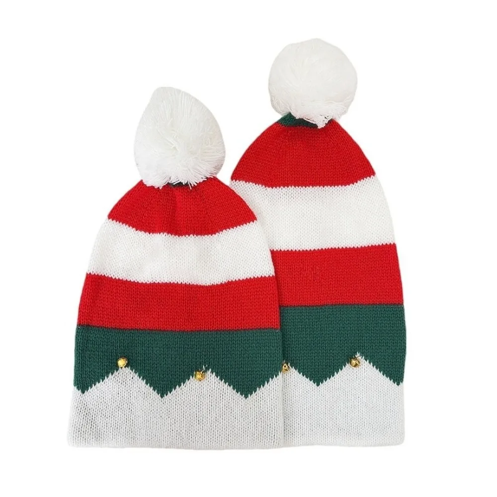 Leisure Merry Christmas Hat Christmas Knitted Hat Green Red Warm Santa Beanie Hat Korean Style Crochet Woolen Hat Winter/Autumn