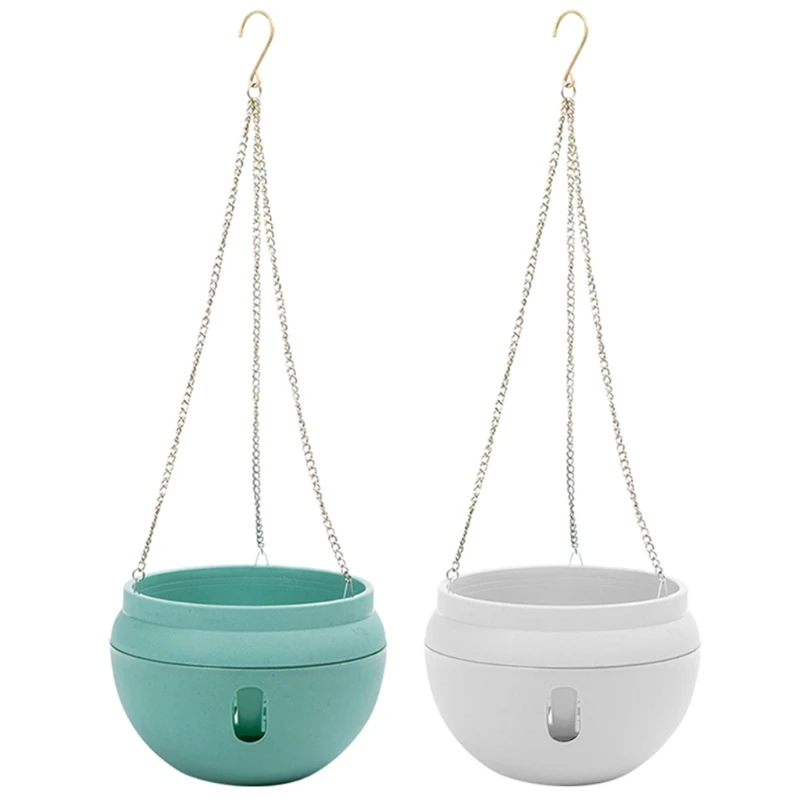 

Bowl-Shaped Flower Pot Garden Self Watering Hanging Planter Plant Holder Basket M76D