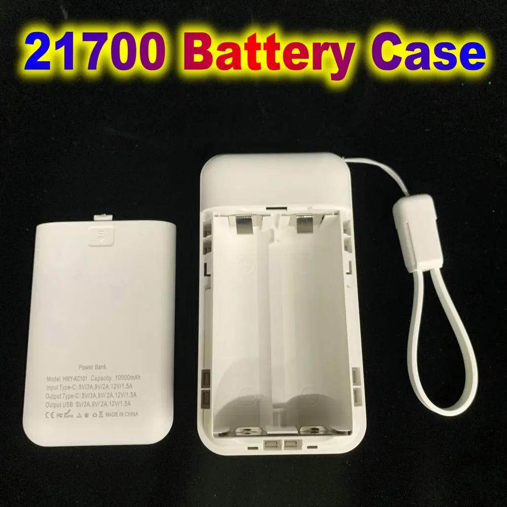 2*21700 Battery Case 22.5W Fast Charging DIY Battery Storage Box Solder-Free Power Bank Housing PD Type C Fast Charge QC3.0 Port