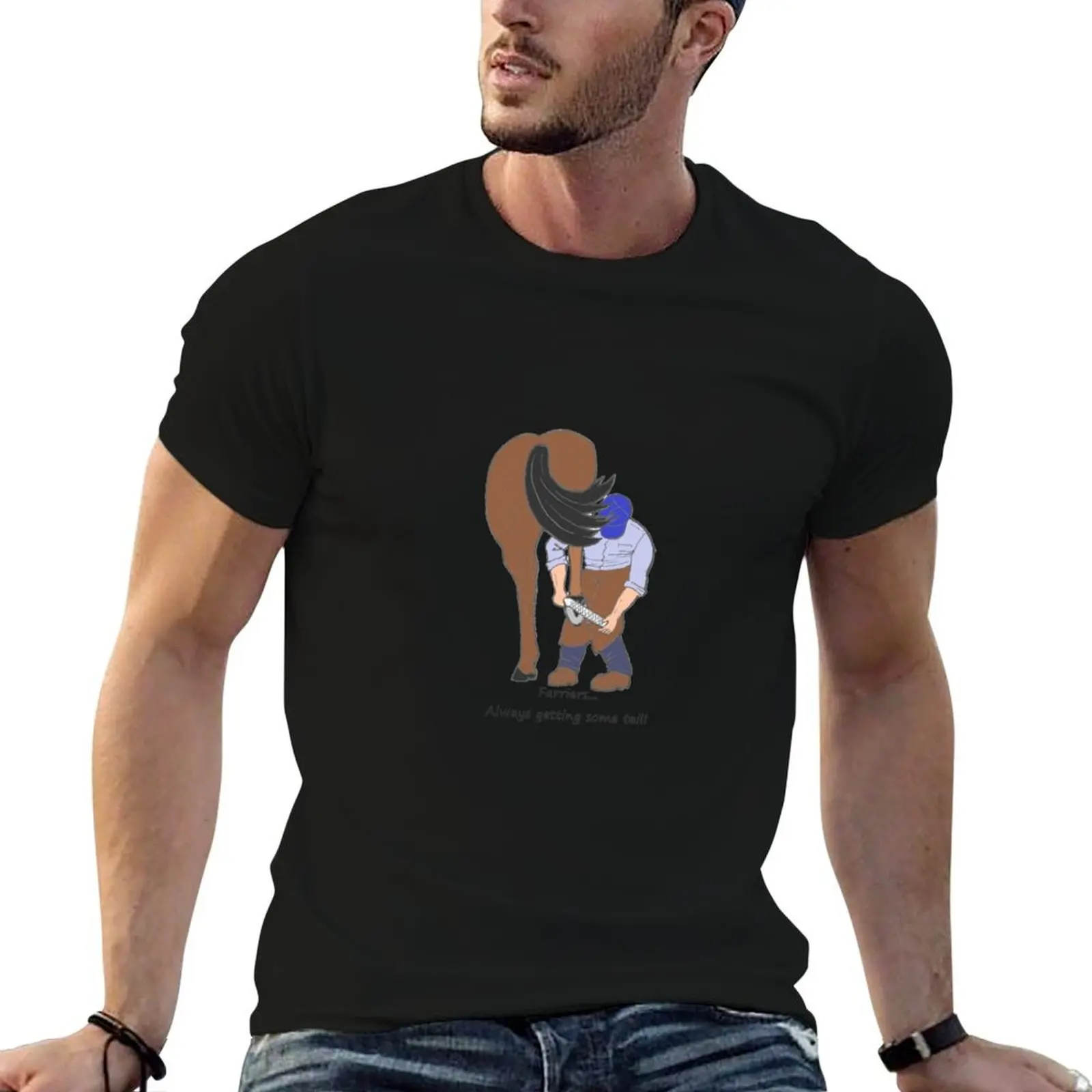 

Farriers... always getting some tail T-Shirt t shirt men 100% cotton luxury brand cotton t shirts high quality T-Shirt