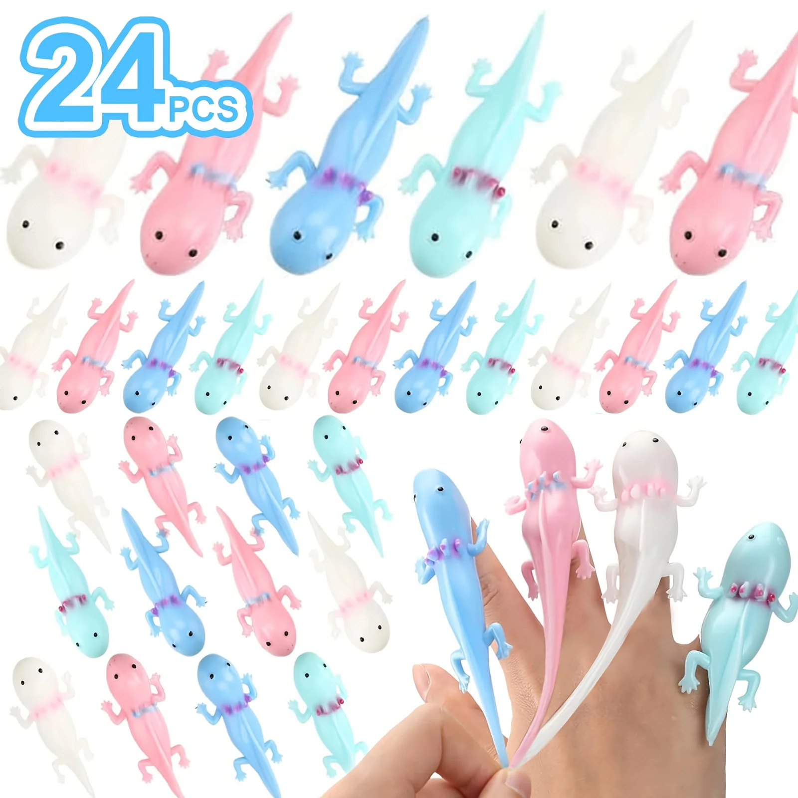 

Набор из 24 случайных сенсорных игрушек-аксолотлей для снятия стресса, милые аксолотли для вечеринок, мягкие игрушки-аксолотли, подарки-аксолотли для детей