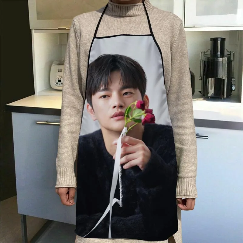 KPOP Seo In Guk Grembiule Cena Festa Grembiule da cucina Accessori da forno per adulti Tessuto impermeabile stampato Strumenti di pulizia 10.16WJY