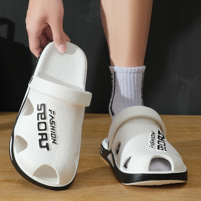 

Удобные сандалии больших размеров, обувь с улыбкой для мужчин, уличные пляжные сандалии, обувь в форме пещеры, нескользящая подошва из ЭВА, модные спортивные тапочки