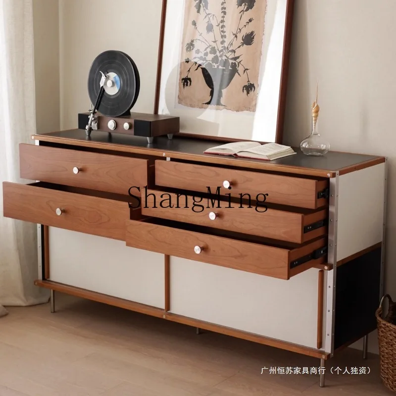 

CL High-End Chest of Drawers Wall-Mounted Integrated Kitchen Solid Wood Sideboard Storage Bedside Cabinet Elevated and Thickened