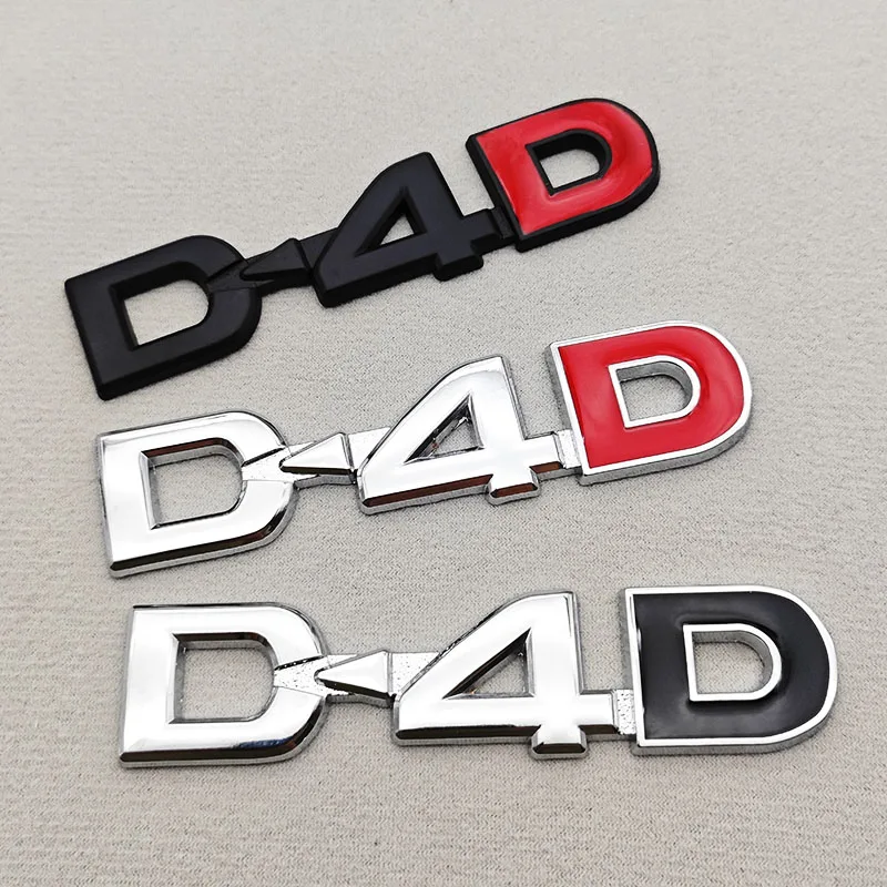 3D Metal Car Sticker Logo D-4D Rear Trunk Badge Emblem For Toyota Fortuner Land Cruiser Prado Corolla RAV4 Camry Accessories