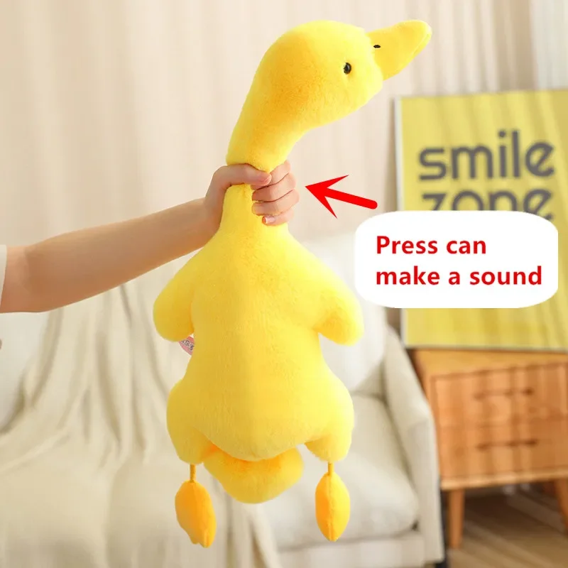 Intresting Cute Fluffy Screaming Duck Press Neck Can Make A Sound Funny Plush Toys Sleep Pillow Duck  Birthday Gifts