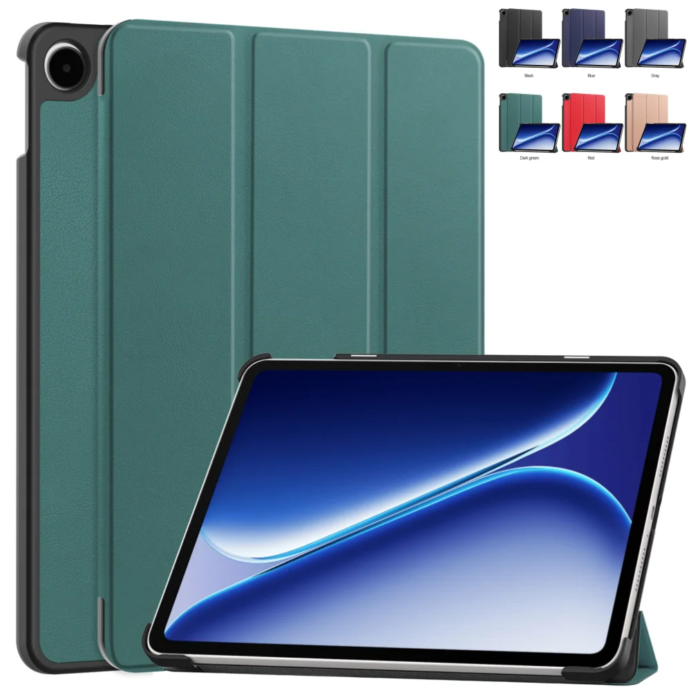 

Чехол для OPPO PAD Air 5 12.1 дюймов 2025, кожаный, магнитный, трёхсекционный, для планшета OnePlus Pad Go2 12.1 дюймов, с функцией автоматического включения/выключения экрана