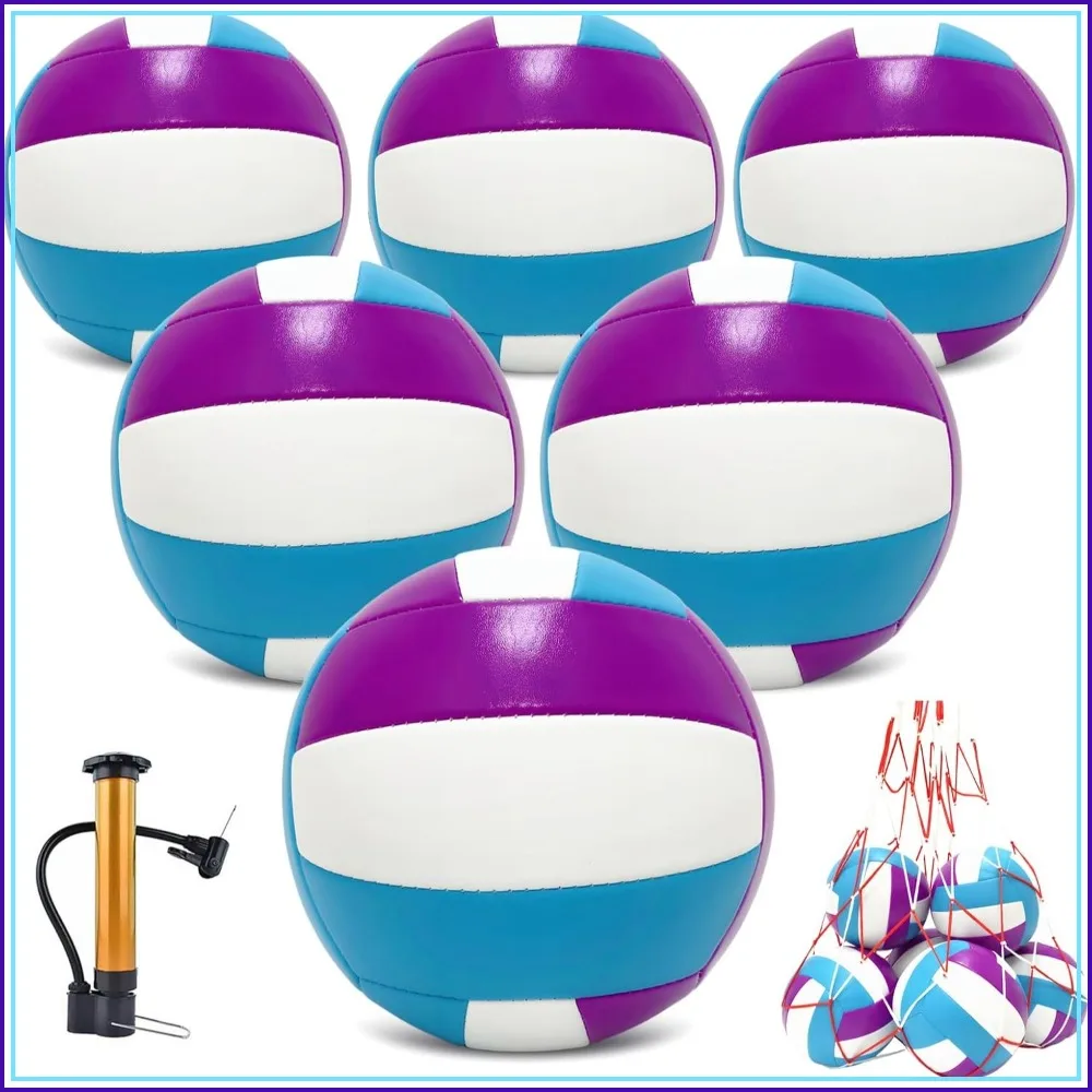 

Official Size 5 Volleyball, Waterproof Soft Bulk Volleyballs with Pump and Net Bag for Beach Pool Sand Training