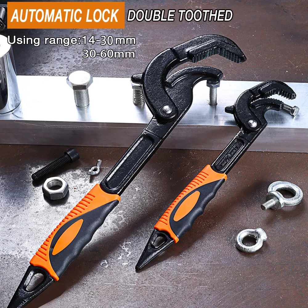 Klucz nastawny wielofunkcyjny, duży klucz do rur, klucz uniwersalny ze stali nierdzewnej do łazienki, narzędzie ręczne.