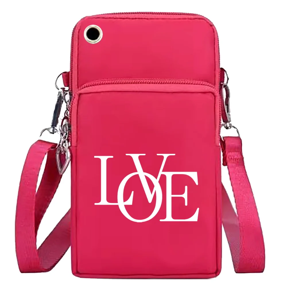 Unisex Mobile Phone Bag Shoulder Bags Wallets for Apple/Huawei/Xiaomi/Samsung Universal Cell Phone Packet Text Series Wrist Pack