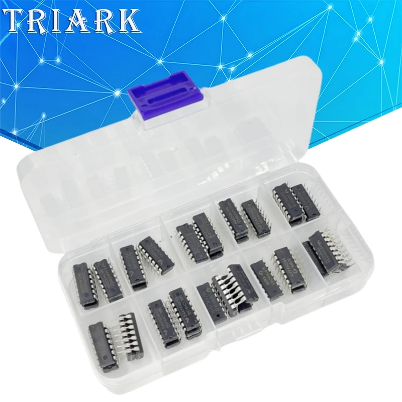 50PCS/Set Electronic Component Assortment Kit 74HC00 74HC02 74HC04 74HC08 74HC14 74HC32 74HC138 74HC164 74HC165 74HC595 Amplifie