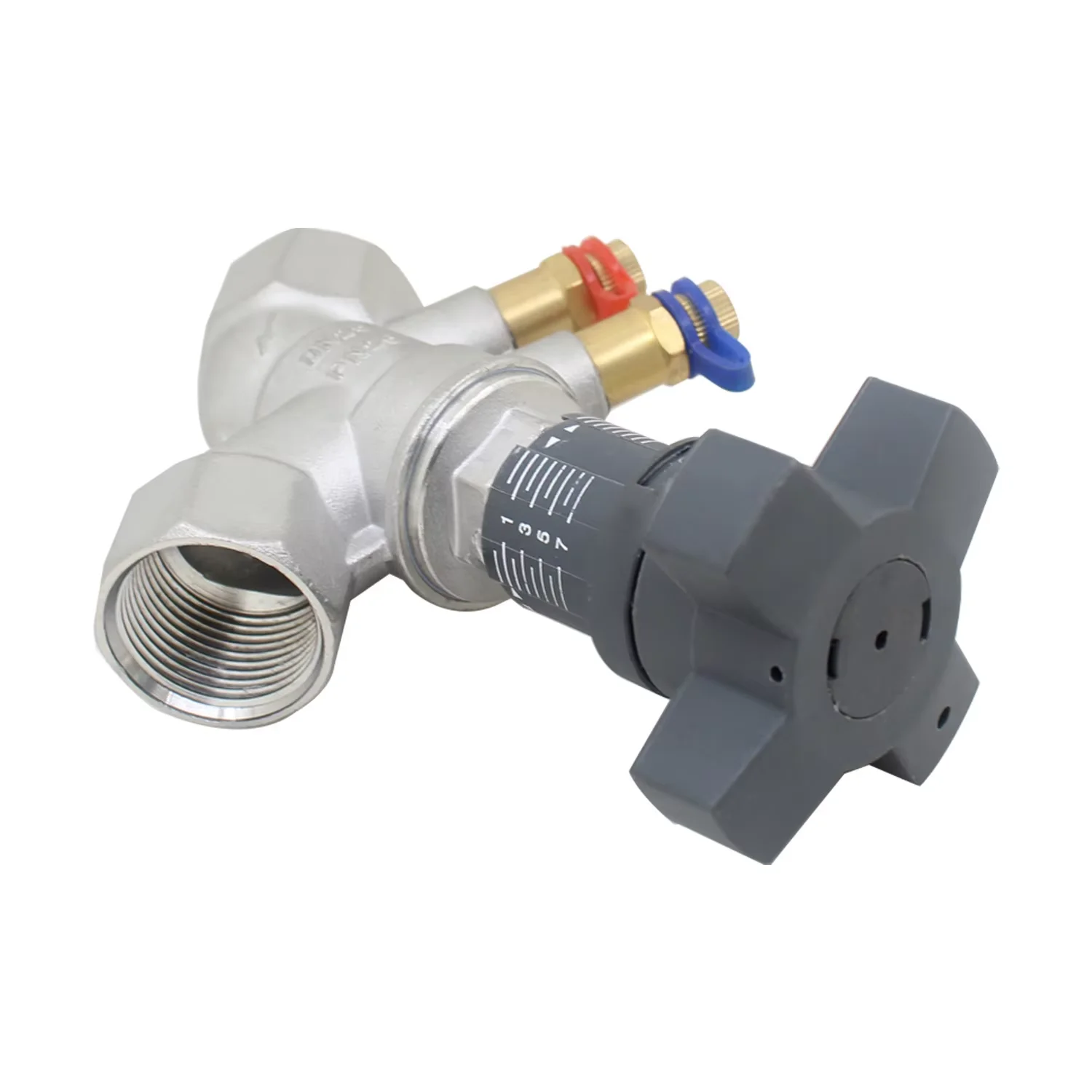 

18 шт., балансировочный клапан из нержавеющей стали, регулирующий клапан DN25, внутренняя резьба, регулятор расхода, статический балансировочный клапан