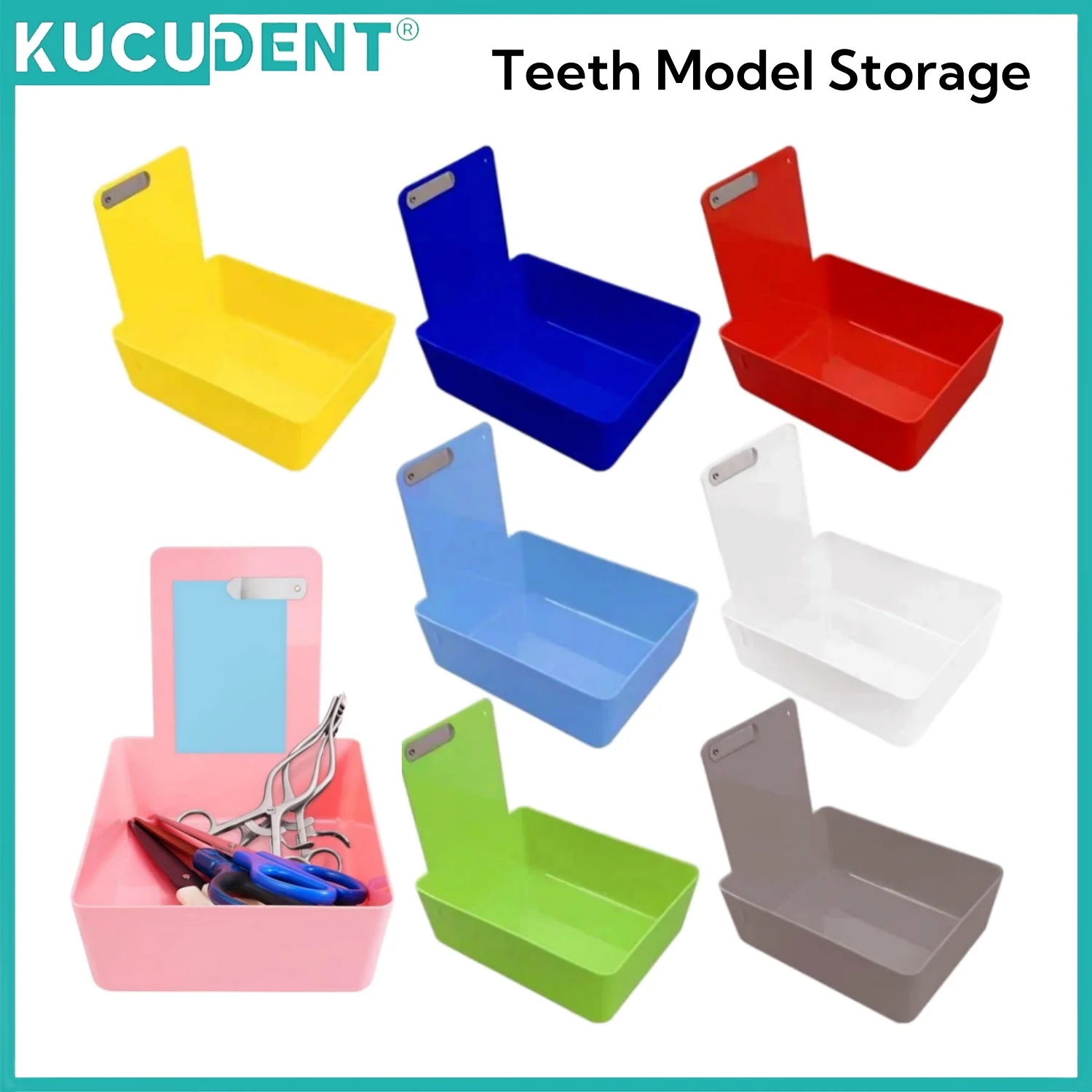 

Colourful Dental Turnover Box Storage Case Work Lab Pans Teeth Model Placement Organizer Tray Holder Denture Finishing Lab Tools