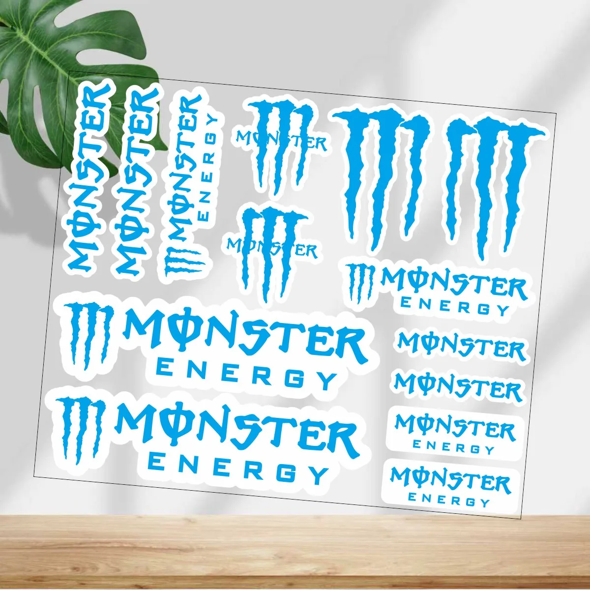 

Светоотражающая наклейка Monster Energy с логотипом, мотоциклетный бак, шлем, автомобиль, велосипед, синий комплект наклеек для YAMAHA HONDA SUZUKI KAWASAKI KTM