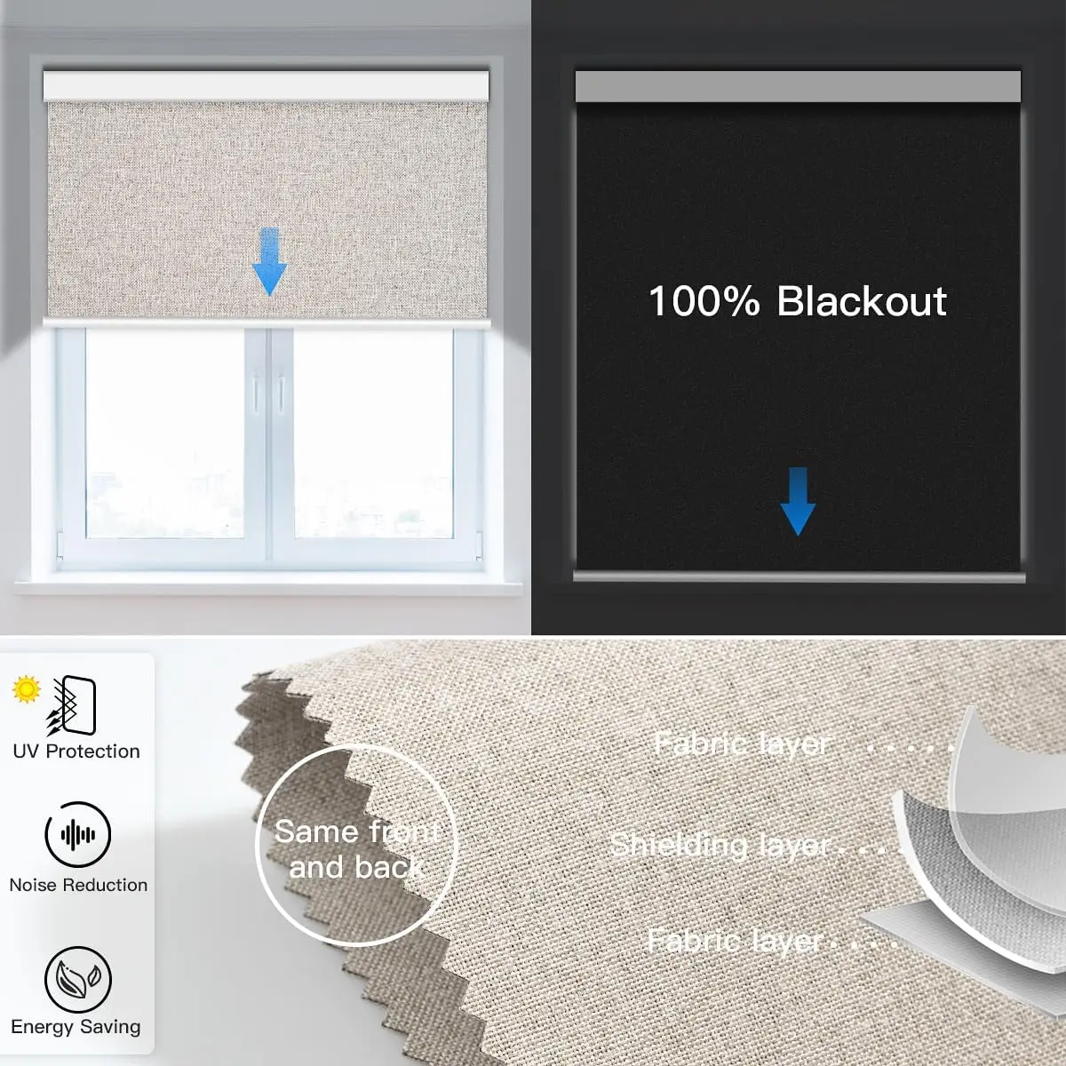 Blackout And Rechargeable Motorized Roller Shade With Remote Control Blind With Alexa Google Via Hub