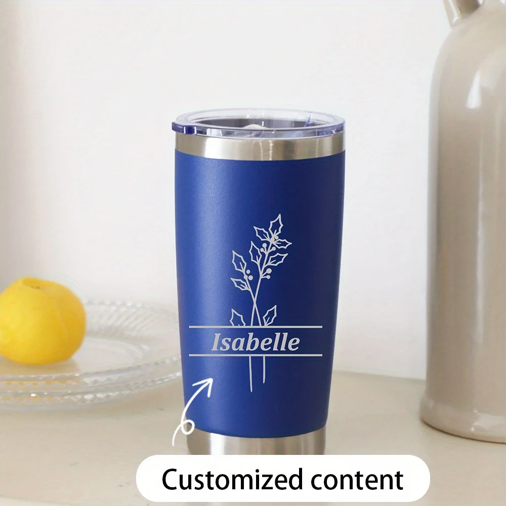 Personalisierter Edelstahl-Metallbecher, Kaffeebecher, Outdoor-Reise-Camping-Wasserbecher, Küchen-Trinkbecher für Wasser und Kaffee