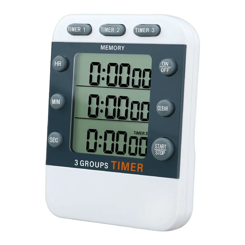 1PC Timer Adjustable Sound Three Group Countdown Timer For Students Kitchen Baking Clock 88.7*68*16.2mm Home Kitchen Tools