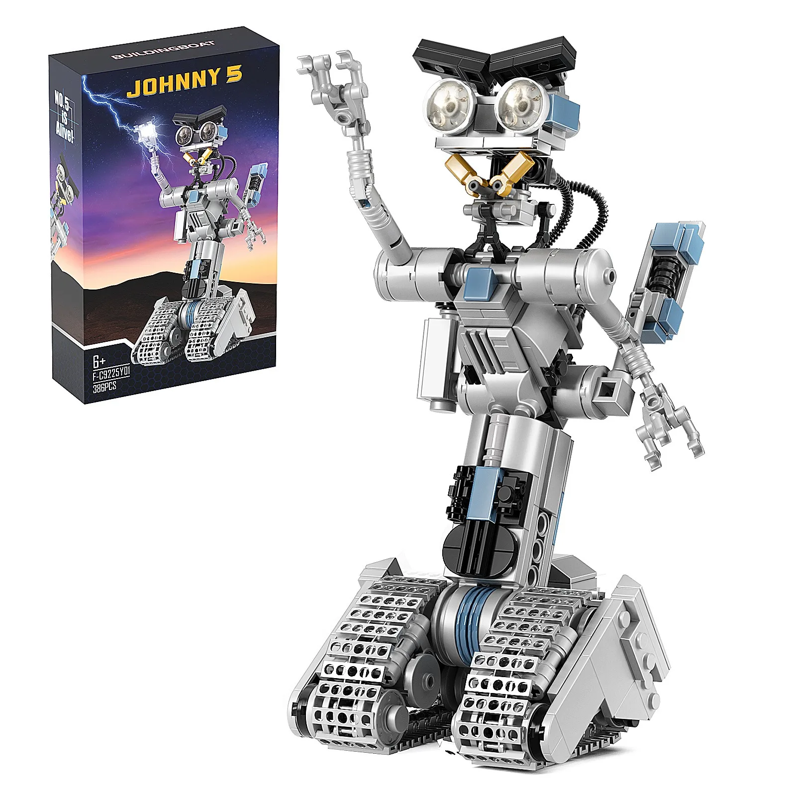 Juego de bloques de construcción para niños, juguete de ladrillos para armar Robot Astroed Mecha, película militar de circuito corto, ideal para regalo de cumpleaños, modelo Johnnyed 5