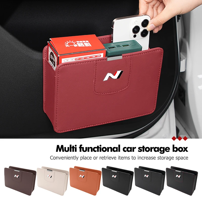 

Car Seat Side Door Trash Can Hanging Garbage Bin Receipts Card For Hyundai N LINE i30 i20 Sonata Accent Tucson Elantra Azera