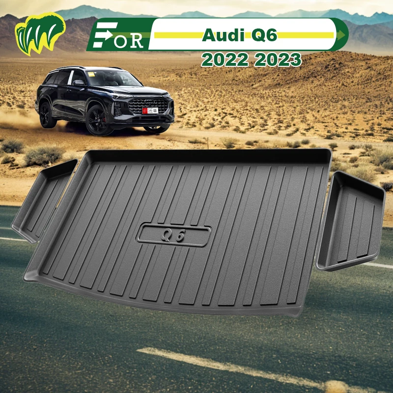 

For Audi Q6 2022 2023 TPE Custom Fit Car Trunk Mat All Season Black Cargo Mat 3D Shaped Laser Measured Trunk Liners